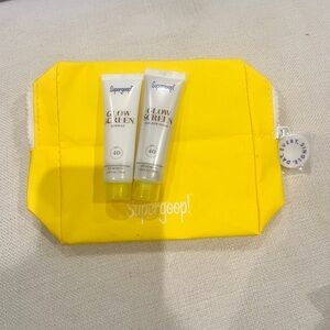 Supergoop! Glow Screen Set with Yellow Travel Bag
